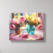 花の朝光の中 キャンバスプリント (正面)