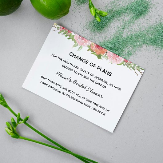 花の期日変更ポストカード 案内ポストカード