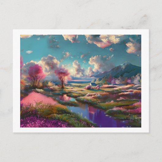 花の木が咲く風景 ポストカード (正面)