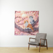 花の木にかわいいさくらんぼ タペストリー (インサイチュ)