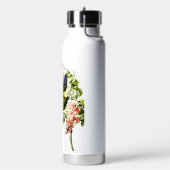 花の木に咲く美しい若いオウム ウォーターボトル (左面)