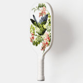花の木に咲く美しい若いオウム ピックルボールラケット (左)