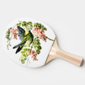 花の木に咲く美しい若いオウム 卓球ラケット (横)