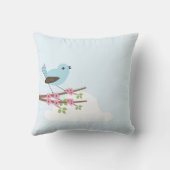 花の木に咲く青い鳥 クッション (裏面)