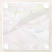花の木に咲く鳥 ガラスコースター (裏面)