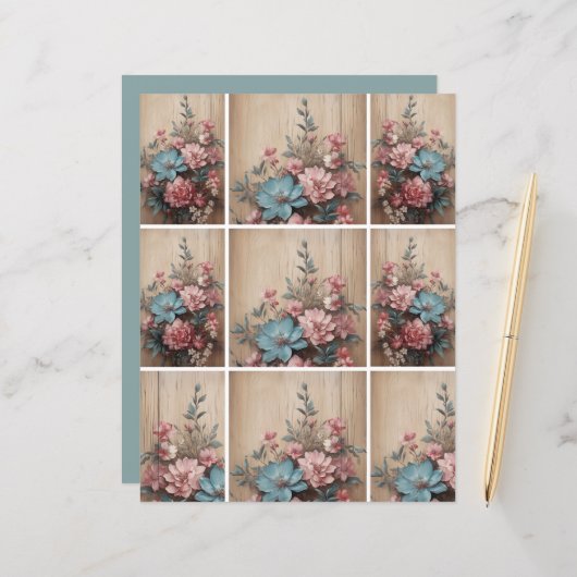 花の木のジャーナリングスポットカードデコール (正面/裏面インサイチュ)