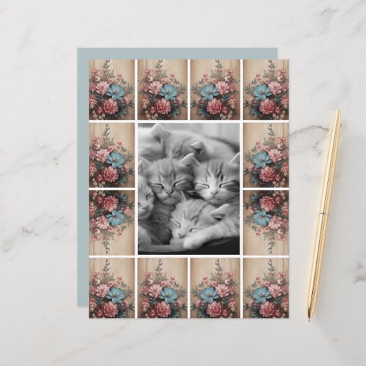 花の木のジャーナリングスポットカードデコール (正面/裏面インサイチュ)