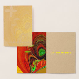 「花の木の切り株」フォイルカード 箔カード