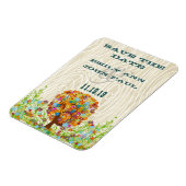 花の木の木目の日付保存 マグネット (左側)