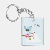 花の木の青い鳥 キーホルダー (正面左)