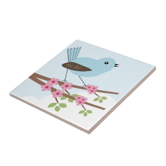 花の木の青い鳥 タイル (側面)