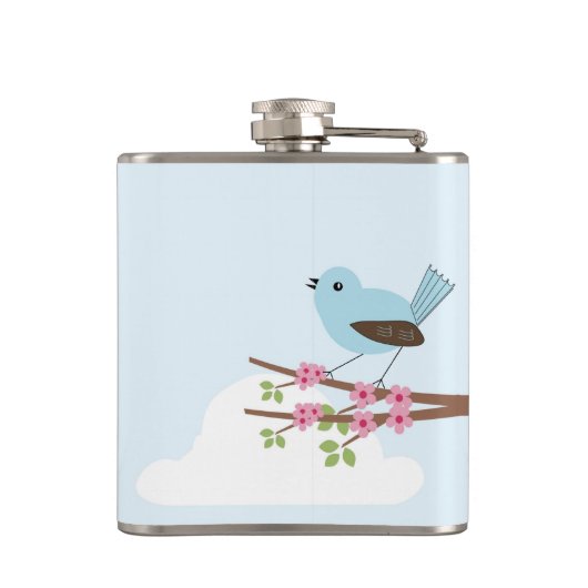 花の木の青い鳥 フラスク (裏面)