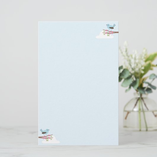 花の木の青い鳥 便箋 (スタンド正面)