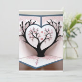 花の木の3Dカード 招待状 (スタンド正面)