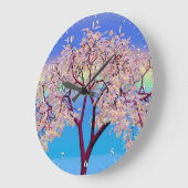 花の木 ラージ壁時計 (傾斜)