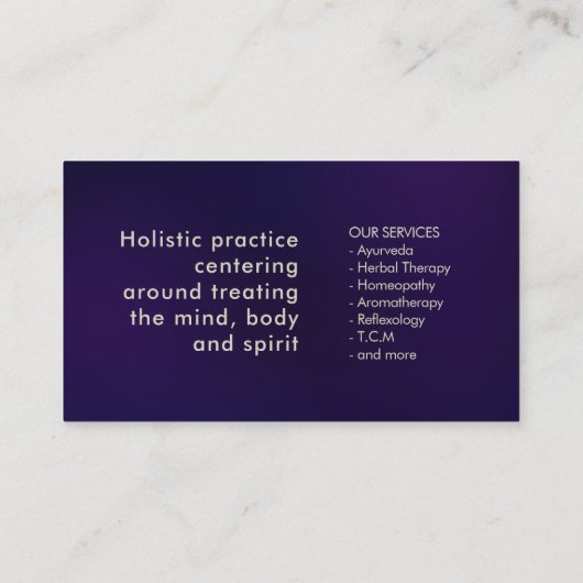 花の木 – 金ゴールドと真珠 名刺 (裏面)