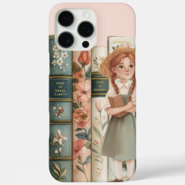 花の本がたくさん！赤毛のアンの本棚が可愛いスマホケース iPhone 16 PRO MAXケース
