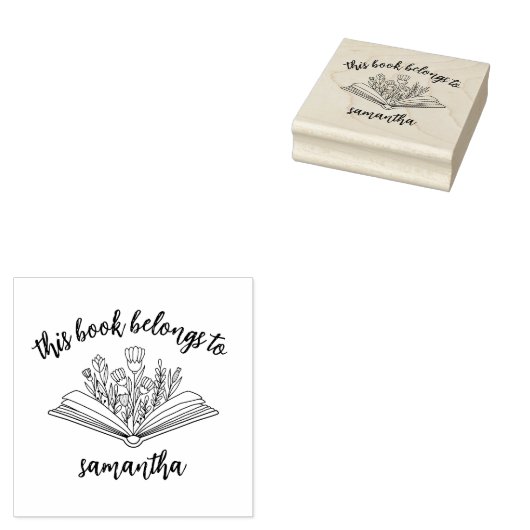 花の本この本は所有している ラバースタンプ (押印)