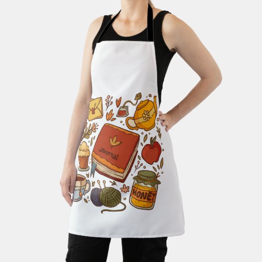 花の本とお茶 エプロン (インサイチュ)