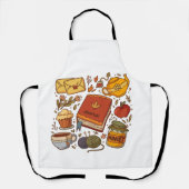 花の本とお茶 エプロン (正面)