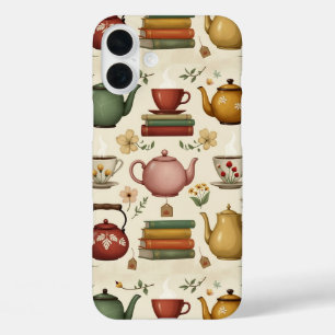 花の本とお茶 iPhone 16 PLUSケース