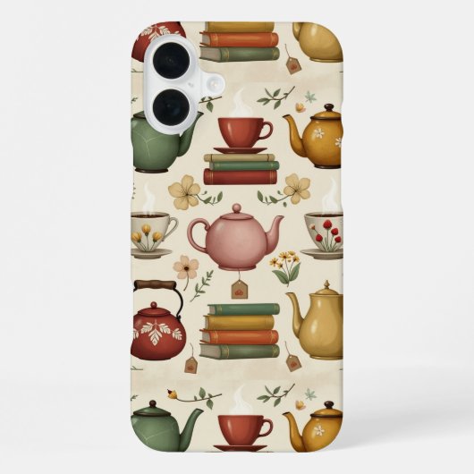 花の本と紅茶 iPhoneケース (裏面)
