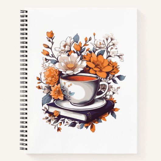 花の本と茶 – フローラ本愛好家 ノートブック (正面)