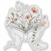 花の本のボタニカルラインボタニカルステッカー シール (正面)