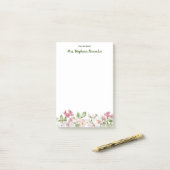 花の机の水色が粘っ縁どた ポストイット (デスク上)