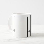 花の束の白黒写真 コーヒーマグカップ (正面左)