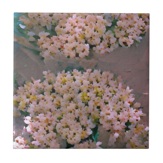 花の束は白とピンクのデジタルアート タイル (正面)