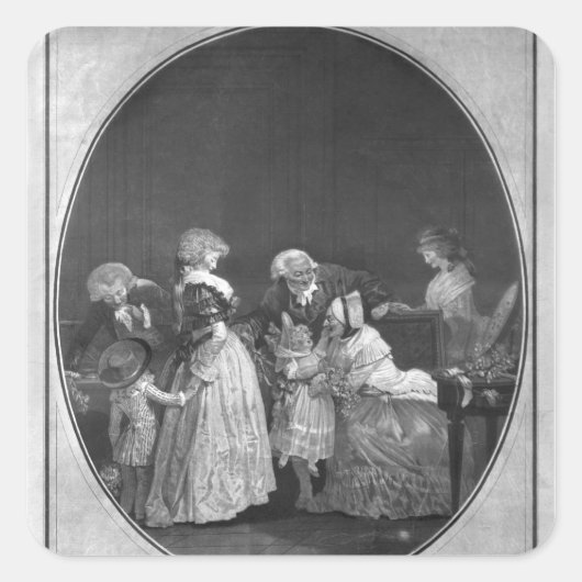 花の束や祝祖母 スクエアシール (正面)