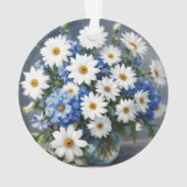 花の束エレガントデイジー水色 オーナメント (裏面)