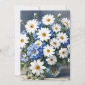 花の束エレガントデイジー水色 シーズンカード (正面)
