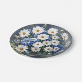 花の束エレガントデイジー水色 ペーパープレート (アングル)