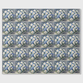 花の束エレガントデイジー水色 ラッピングペーパー (フラット)