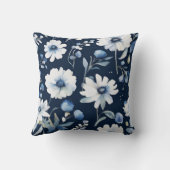 花の束エレガント水彩青 クッション (裏面)