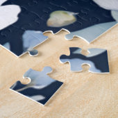 花の束エレガント水彩青 ジグソーパズル (側面)