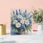 花の束エレガント水色 アクリルサイン (ウェディング)