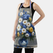 花の束エレガント水色 エプロン (インサイチュ)