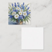 花の束エレガント水色 エンクロージャーカード (正面/裏面)