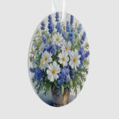 花の束エレガント水色 オーナメント (正面)