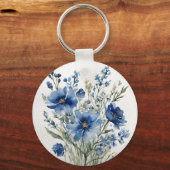 花の束エレガント水色 キーホルダー (裏面)