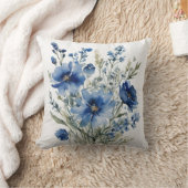 花の束エレガント水色 クッション (ブランケット)