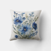 花の束エレガント水色 クッション (裏面)