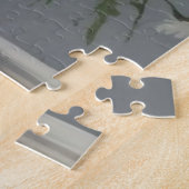 花の束エレガント水色 ジグソーパズル (側面)