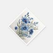 花の束エレガント水色 スタンダードカクテルナプキン (角)