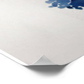 花の束エレガント水色 ポスター (角)