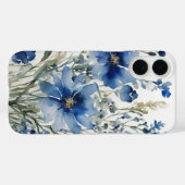 花の束エレガント水色 Case-Mate iPhoneケース (裏面 (横))