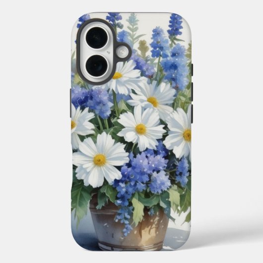 花の束エレガント水色 Case-Mate iPhoneケース (裏面)